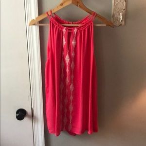 Pink flowy tank top size 1X